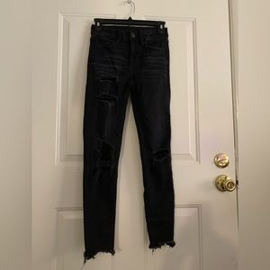 new american eagle ripped high waisted skinny jeans